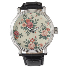  bloemmotieven met klassieke elegantie horloge
