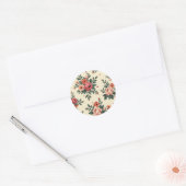 bloemmotieven met klassieke elegantie ronde sticker (Envelop)