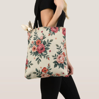 bloemmotieven met klassieke elegantie tote bag