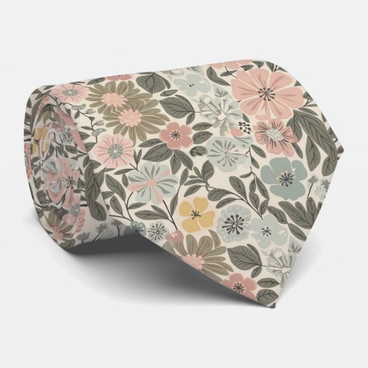 Bloemmotieven Stropdas (Opgerold)