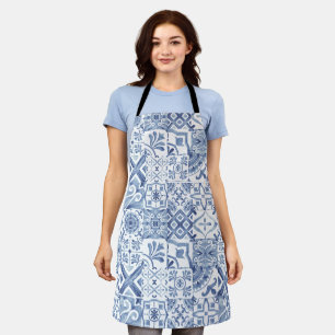 Bloemmozaïek, Blauw Mozaïekpatroon Schort