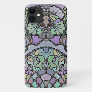 Bloemmozaïek paarse panty bloemig elegant  Case-Mate iPhone case