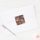  bloemnaadloos paisley patroon. vierkante sticker (Envelop)