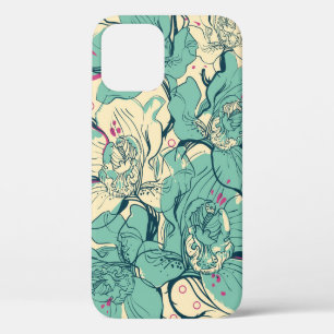 bloemnaadloos patroon met blauwe orchdismode; Case-Mate iPhone case