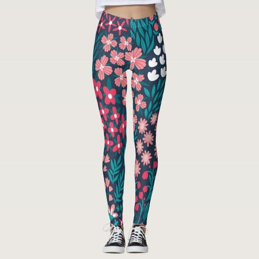 bloemnaadloze textuur. leggings (Voorkant)