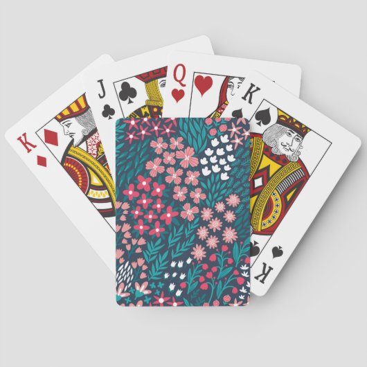 bloemnaadloze textuur. pokerkaarten (Achterkant)