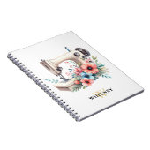 bloemnaaimachine monogram notitieboek (Rechterzijde)