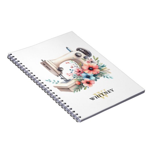  bloemnaaimachine monogram notitieboek (Rechterzijde)