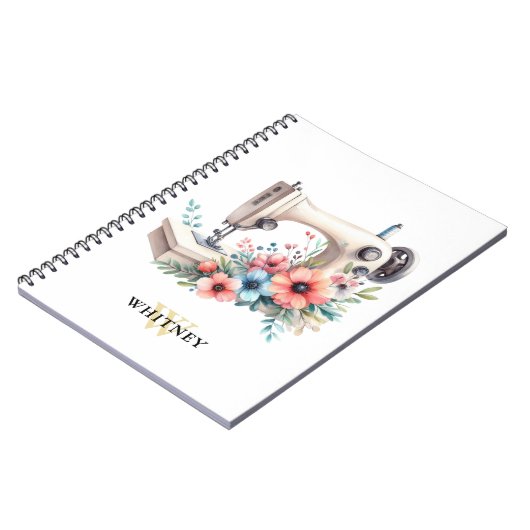  bloemnaaimachine monogram notitieboek (Linkerzijde)