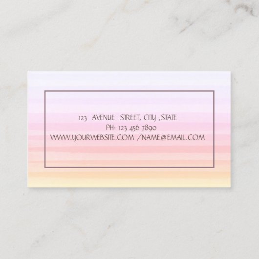 Bloemnaaimachine Stripes Ombre Visitekaartje (Achterkant)