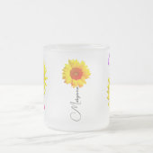 Bloemnaam en -monogram | Gepersonaliseerde zonnebl Matglas Koffiemok (Center)