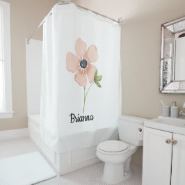 Bloemnaam in waterverf Blush Douchegordijn