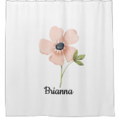 Bloemnaam in waterverf Blush Douchegordijn (Voorkant)