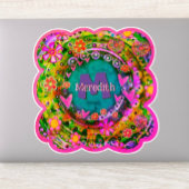 Bloemnaam & Initiaal Inspirivity FunPersonalized Sticker