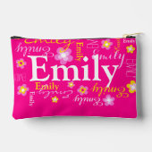 Bloemnaam patroon roze geel aangepaste potlood of etui (Achterkant)