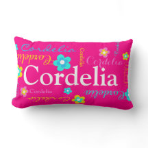 Bloemnaampatroon roze aqua Cordelia