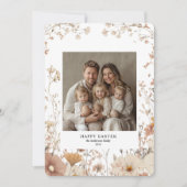 Bloemneutraal Lijst Familie Foto & Naam Pasen Kaart (Voorkant)