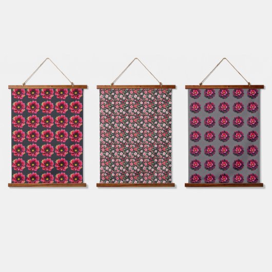 Bloemnoir Hangend Wandkleed (Driedubbel)