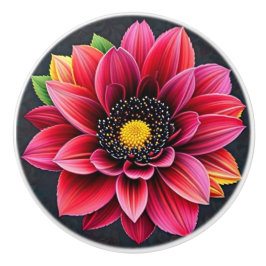 Bloemnoir Keramische Knop