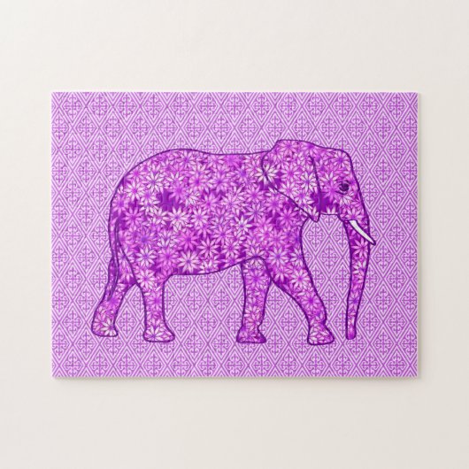 Bloemolifant Amethyst Paars Legpuzzel (Horizontaal)