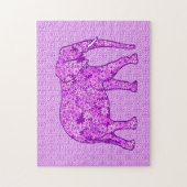 Bloemolifant Amethyst Paars Legpuzzel (Verticaal)