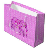 Bloemolifant, orchidee en magenta groot cadeauzakje (Voorkant Gekanteld)