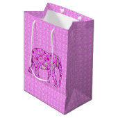 Bloemolifant, orchidee en magenta medium cadeauzakje (Voorkant Gekanteld)