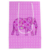 Bloemolifant, orchidee en magenta medium cadeauzakje (Achterkant)