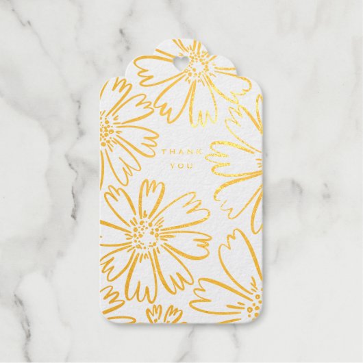 Bloemontwerp bedanken met foto binnen folie  cadeaulabels (Voorkant)