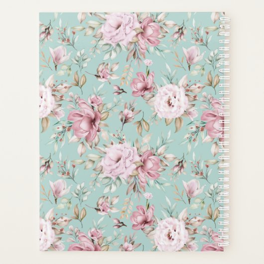 Bloemontwerp blauw planner (Achterkant)