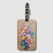 Bloemontwerp bloemschikking kunst bagagelabel (Voorkant (verticaal))