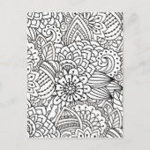 Bloemontwerp Doodle Briefkaart (Voorkant)