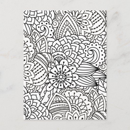 Bloemontwerp Doodle Briefkaart (Voorkant)