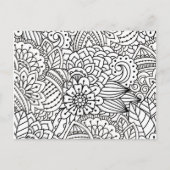 Bloemontwerp Doodle Briefkaart (Voorkant)