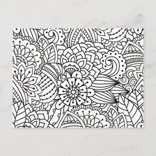 Bloemontwerp Doodle Briefkaart (Voorkant)