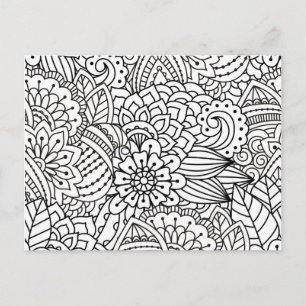 Bloemontwerp Doodle Briefkaart