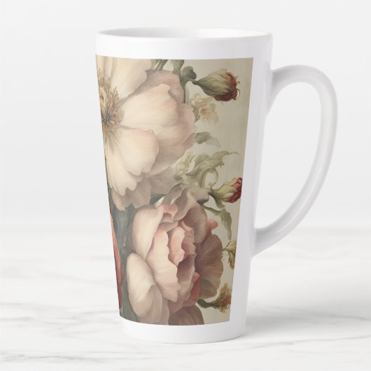  bloemontwerp groot latte mok (Rechts)