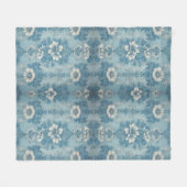 Bloemontwerp in blauwe tint fleece deken (Voorkant (Horizontaal))