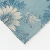 Bloemontwerp in blauwe tint fleece deken (Hoek)