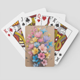 Bloemontwerp Kleurrijke Bloemschikkingskunst Pokerkaarten