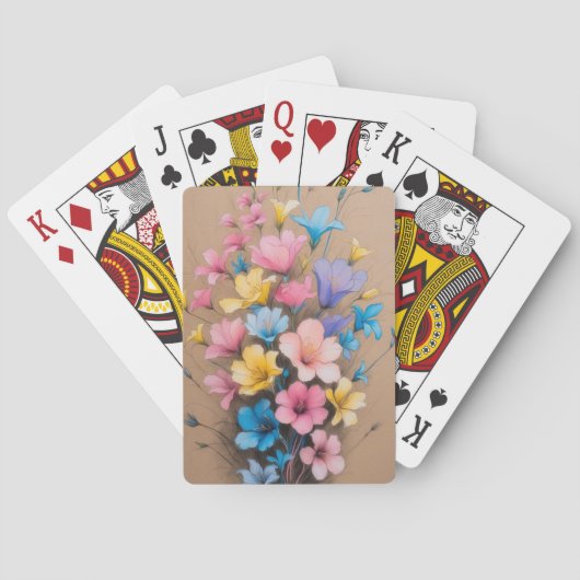 Bloemontwerp Kleurrijke Bloemschikkingskunst Pokerkaarten (Achterkant)