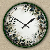 bloemontwerp met groen ronde klok