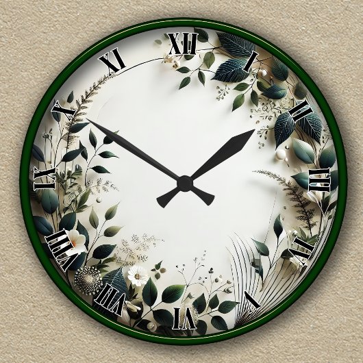 bloemontwerp met groen ronde klok