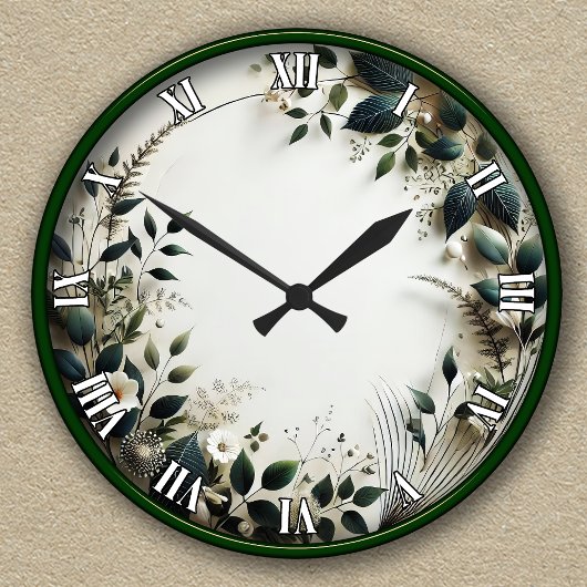 bloemontwerp met groen ronde klok