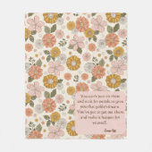 bloemontwerp met Inspirerend Bericht Fleece Deken (Voorkant)