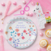 Bloemontwerp met kleurrijk papieren bordje (Feest)