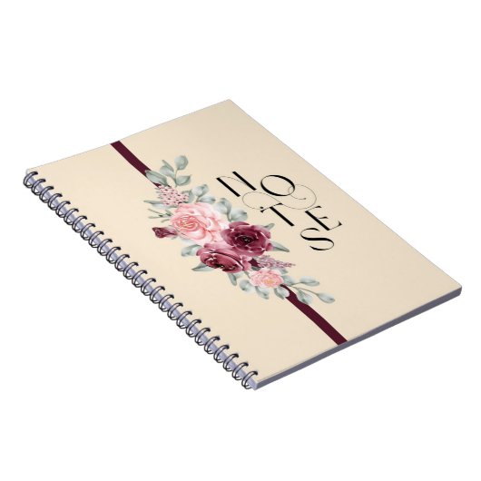 Bloemontwerp met lint in roze en zwart notitieboek (Rechterzijde)