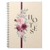 Bloemontwerp met lint in roze en zwart notitieboek (Voorkant)