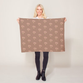 Bloemontwerp met Mocha Mousse achtergrond Fleece Deken