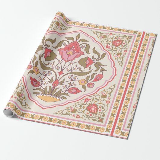 bloemontwerp met oosterse stijl cadeaupapier (Uitgerold)